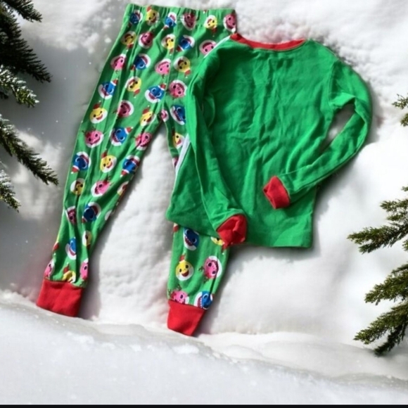 Nickelodeon pink Fong boys pajamas 5T green rod long sleeve colorful hol… - Picture 4 of 11